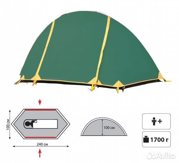Палатка 1-местная для велотуризма Bicycle Light V2