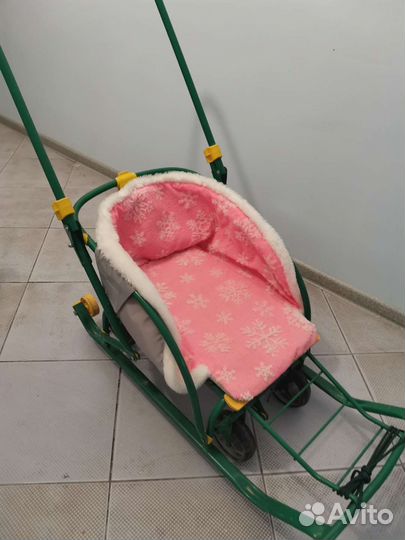 Санки складные с колёсами и колесиками