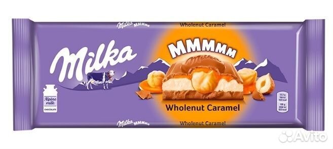 Шоколад Милка (Milka) 300г Wholenut Caramel