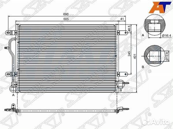 Радиатор кондиционера Audi A4 00-09 / A6 97-05