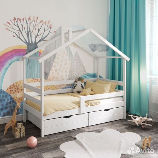 Кроватка MY place Теремок для малыша высокий борт