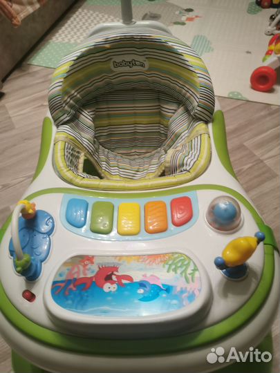 Ходунки детские babyton (зелёные ) с ручкой