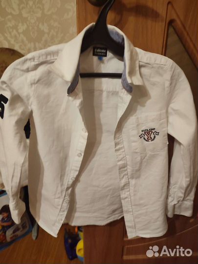 Рубашка белая для мальчика 122