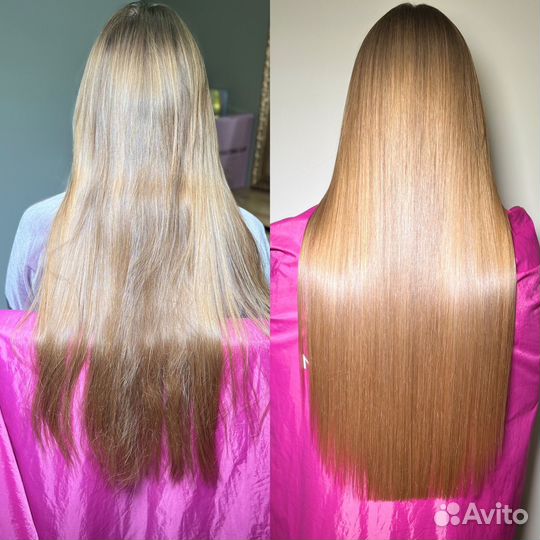 Кератиновое выпрямление волос