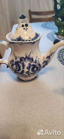 2 доливочных чайника 1,7 и 3 л, заварочный Гжель