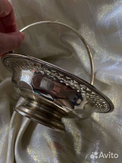 Винтажная конфетница. Англия. Silver pl