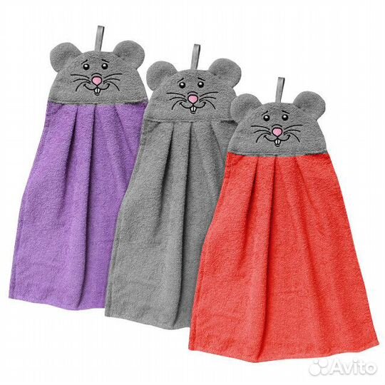 Полотенце махр. Мышка 35х43см в ассортименте (разн