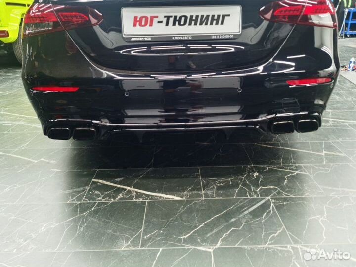 Задний диффузор E-class w213 63s AMG