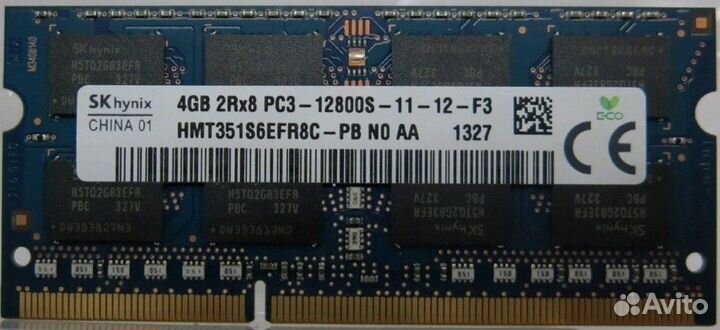 4Gb Hynix HMT351S6EFR8C-PB DDR3 1600 sodimm 16chip