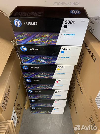 Пустые картриджи в коробках HP 508X и другие
