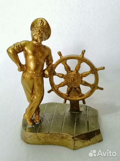 Статуэтка Капитан у штурвала. Бронза,силумин. СССР