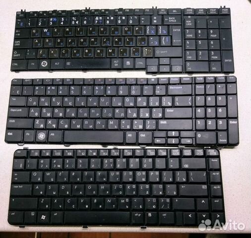 Клавиатуры для ноутбуков Toshiba, HP, Lenovo, Del