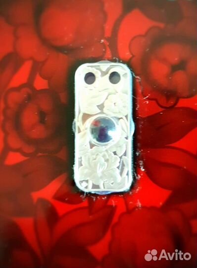 Монета, ниуэ 1 доллар, кулон, Янтарь, серебро