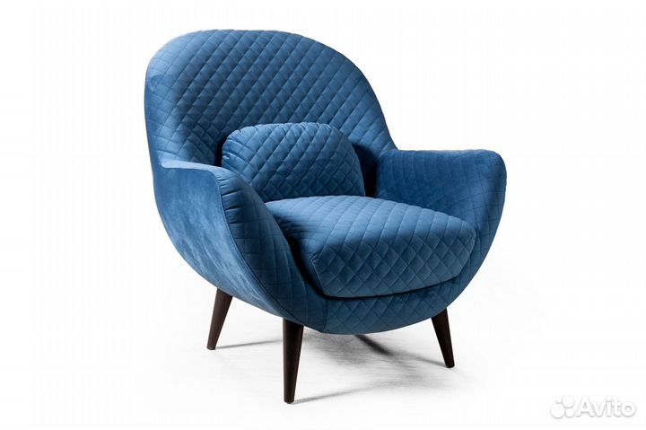 Кресло Hamburg велюр синий