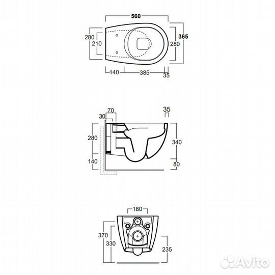 Simas Vignoni унитаз подвесной безободковый VI18
