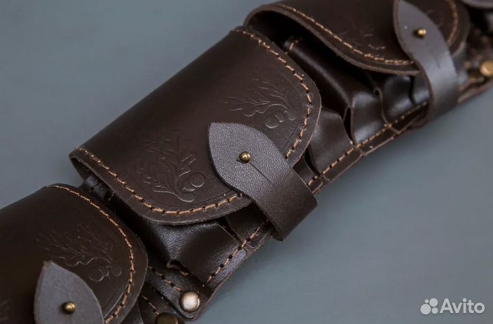 Патронташ на пояс кожаный N31