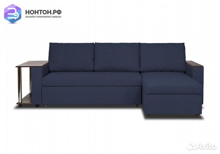 Диван угловой дельфин Форест синий