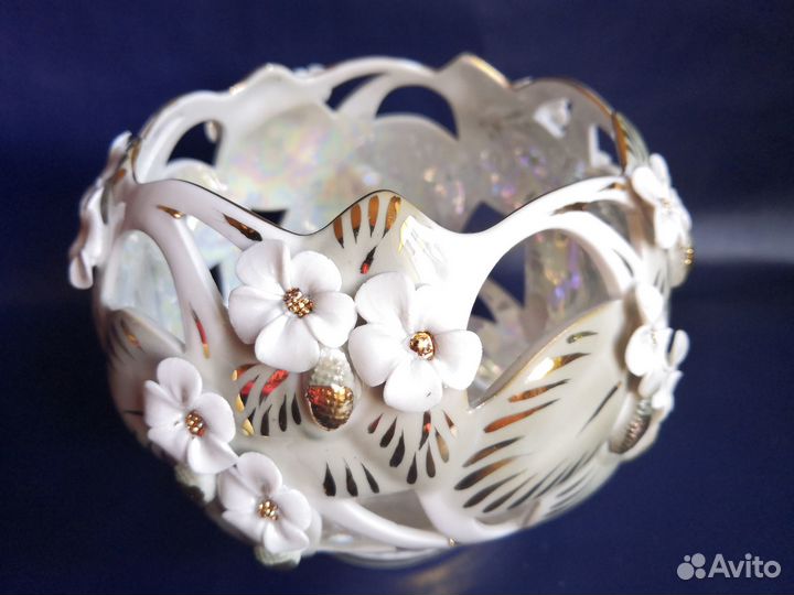 Ваза конфетница фарфор ручная работа В. Еременко