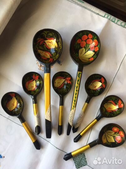 Деревянные ложки хохлома СССР