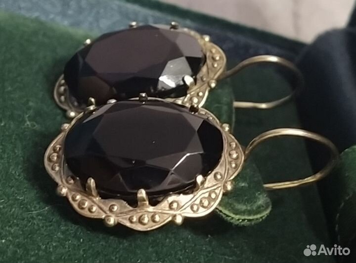 Серьги серебряные крупные СССР 875 проба звезда