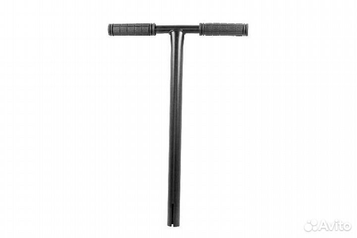 Руль алюминиевый прямой 520-360мм черный с гриппер