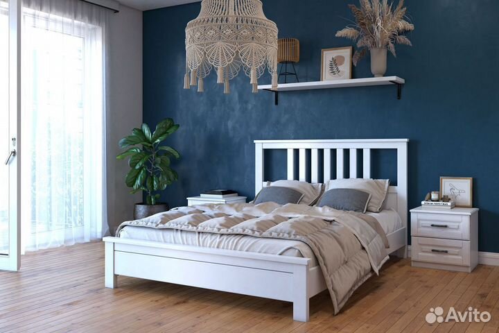 Двуспальная кровать 140х200 из массива Лаура