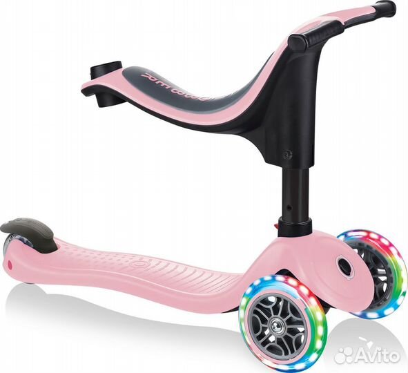Самокат Globber GO UP sporty lights пастельно-розо