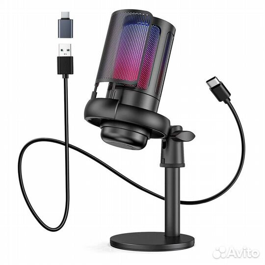 Микрофон студийный для пк (Геймерский RGB-микрофон
