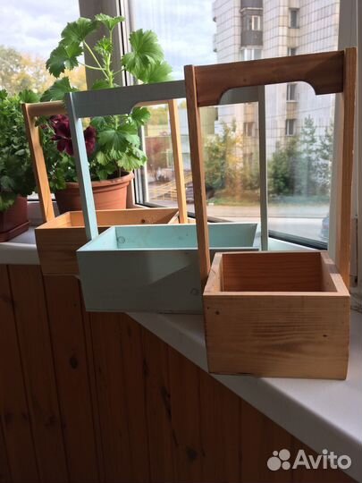 Кашпо деревянное декоративное