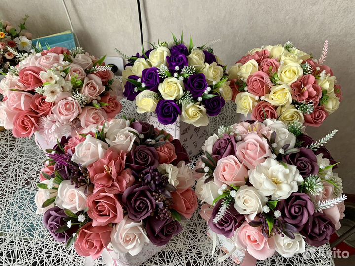 Букет из мыльных роз