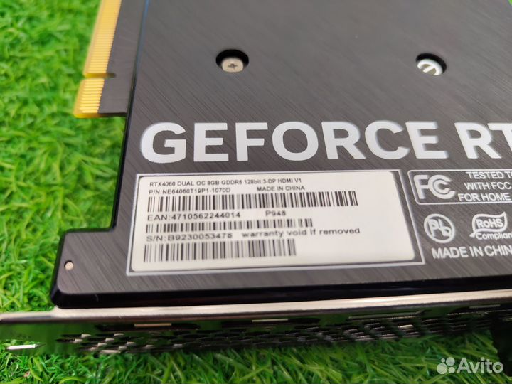 Видеокарта Palit GeForce RTX 4060 Dual гарантия