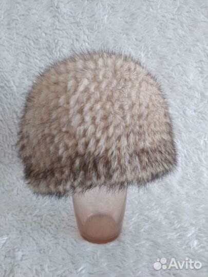 Шапка из вязаной норки. Новая