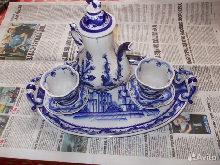 Гжель. Кофейный сервиз