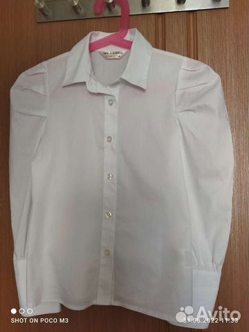 Блузка белая для девочек 128