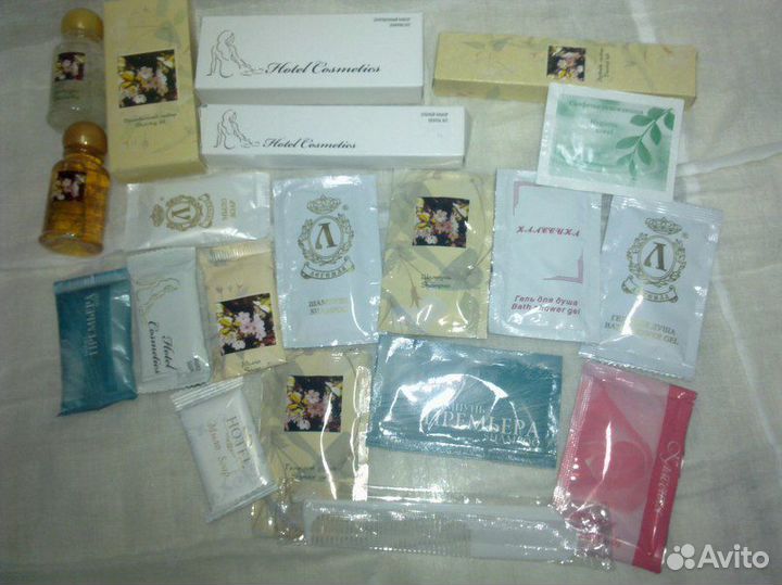 Косметика одноразовая. Для отелей. Шампунь, Гель