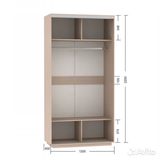 Шкаф купе с угловой приставкой