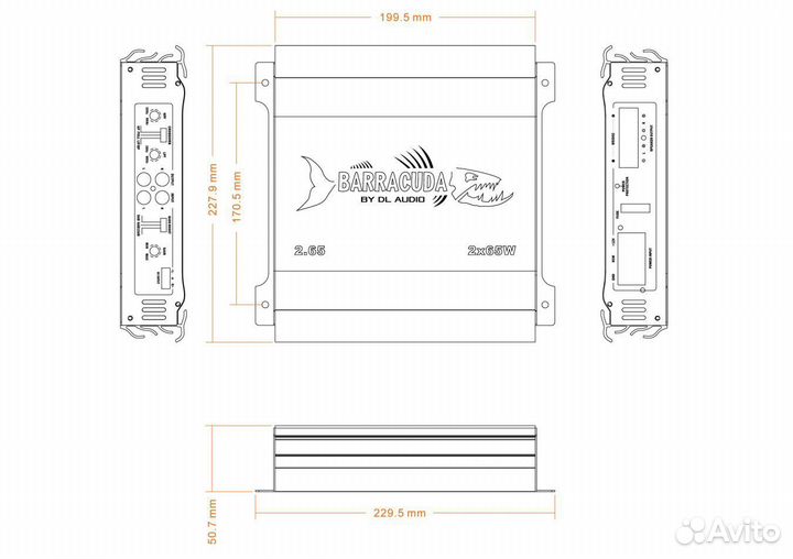 Усилитель 2-х канальный 2.65 DL Audio Barracuda