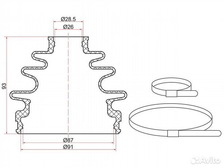 Пыльник шруса наружный KIA sportage 2.0 4WD 04/вну