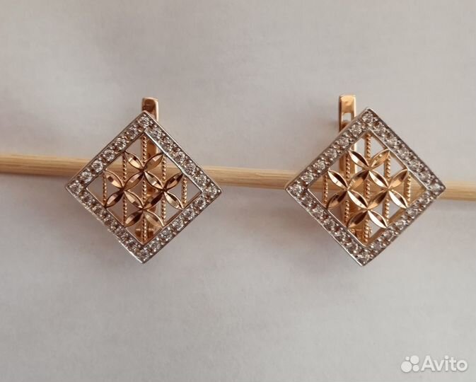 Серьги золото