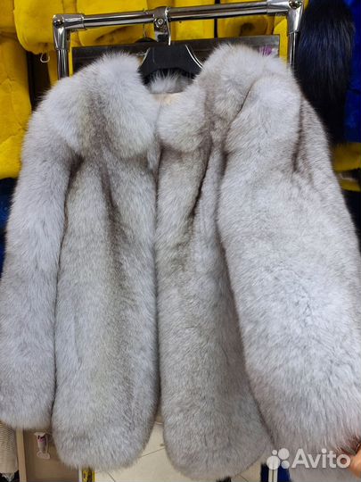 Premium шуба из аукционного меха цельного песца