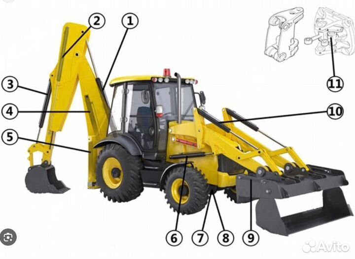 Гидроцилиндры и ремкомплекты JCB 3CX(Super), 4CX
