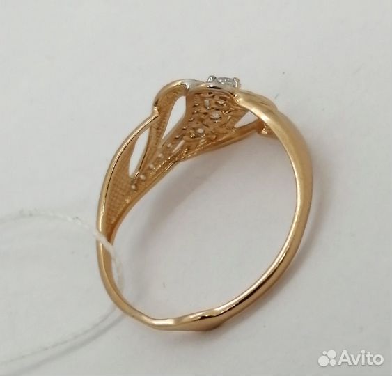 Кольцо / размер 18 / 1,42г / Золото375 / фианиты круглые
