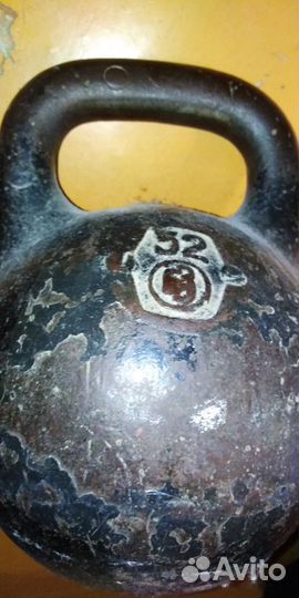 Гиря чугунная СССР 32 кг чемпиона Речного Порта