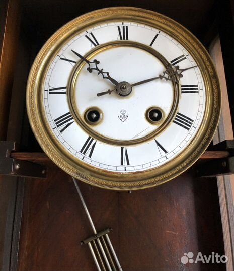 Старинные настенные антикварные часы с боем GB
