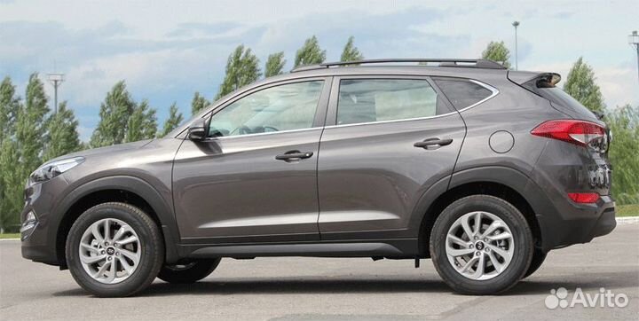 Рейлинги на крышу Hyundai Tucson 15-21, серые