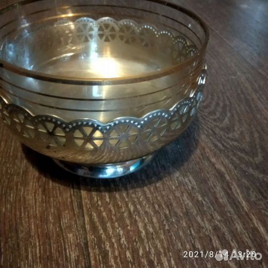 Конфетница, стекло, мельхиор, СССР