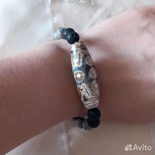 Браслет с бусиной Дзи 7 глаз - известность И удача
