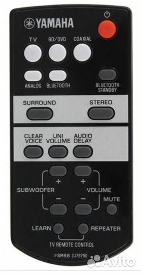 Пульт аналог Yamaha FSR66 ZJ78750 для саундбара