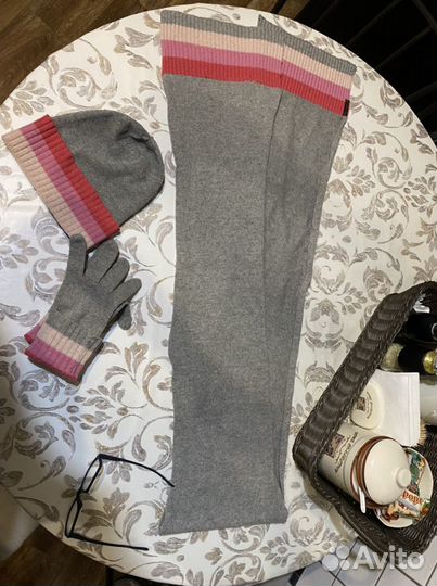 Набор шапка шарф перчатки женский оригинал