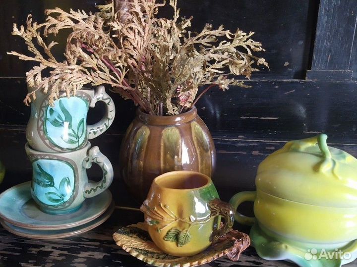 Посуда сахарница тыква зик ваза Гжель чайная пара